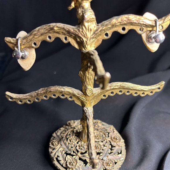 VTG Unique Resin Fake petrified wood screw back earrings. Unbranded - Picture 3 of 6